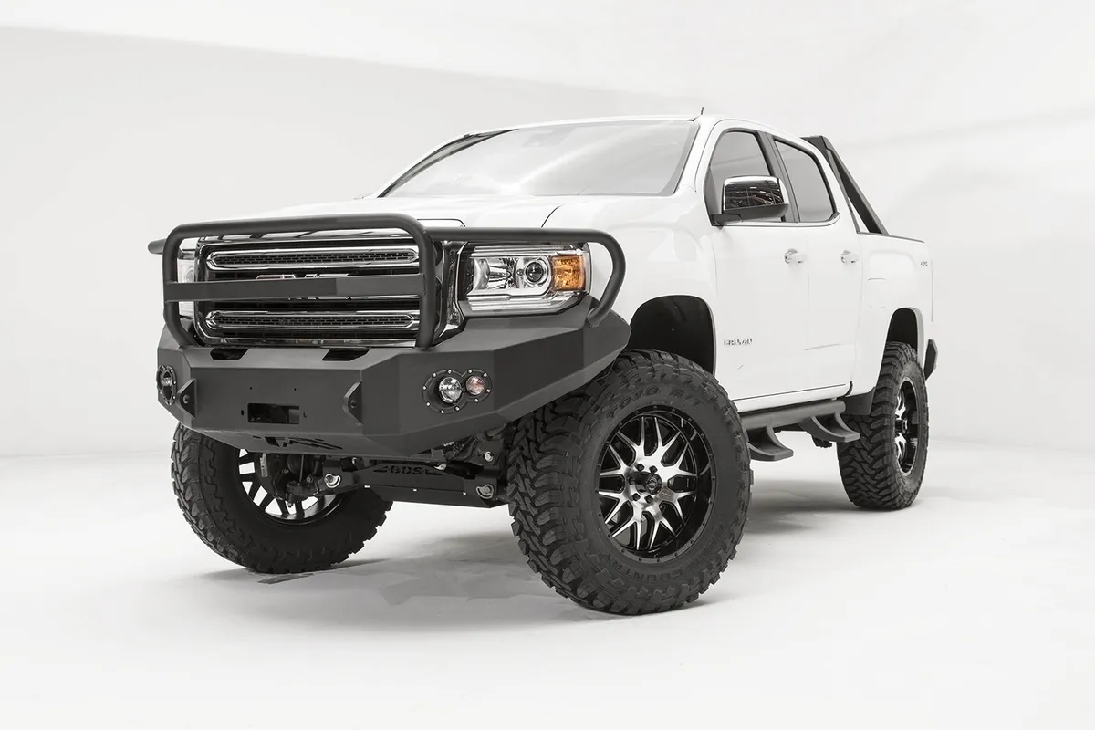 Premium Winch Front Bumper; 2 Stage Black Powder Coated; w/Full Guard; product image