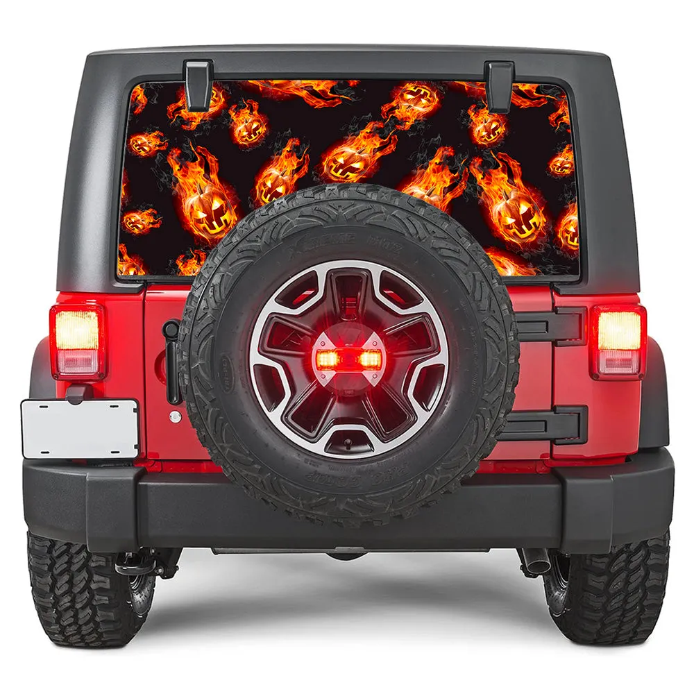 Flaming Pumpkins Rear Window Decal product image