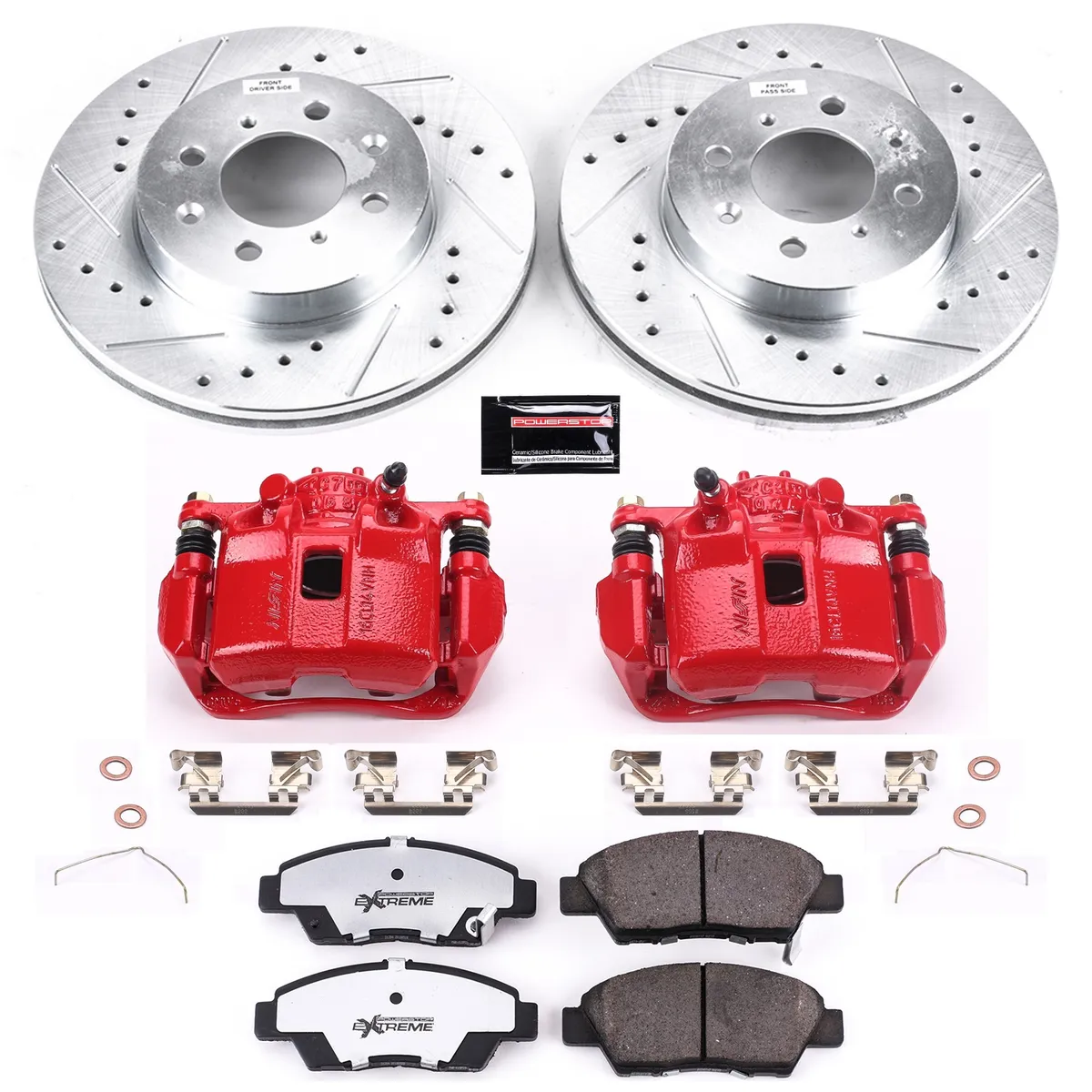 Z26 Street Warrior Upgrade Kit: Drilled/Slotted Rotors; Carbon-Fiber Ceramic Pads; Powder Coated Calipers product image