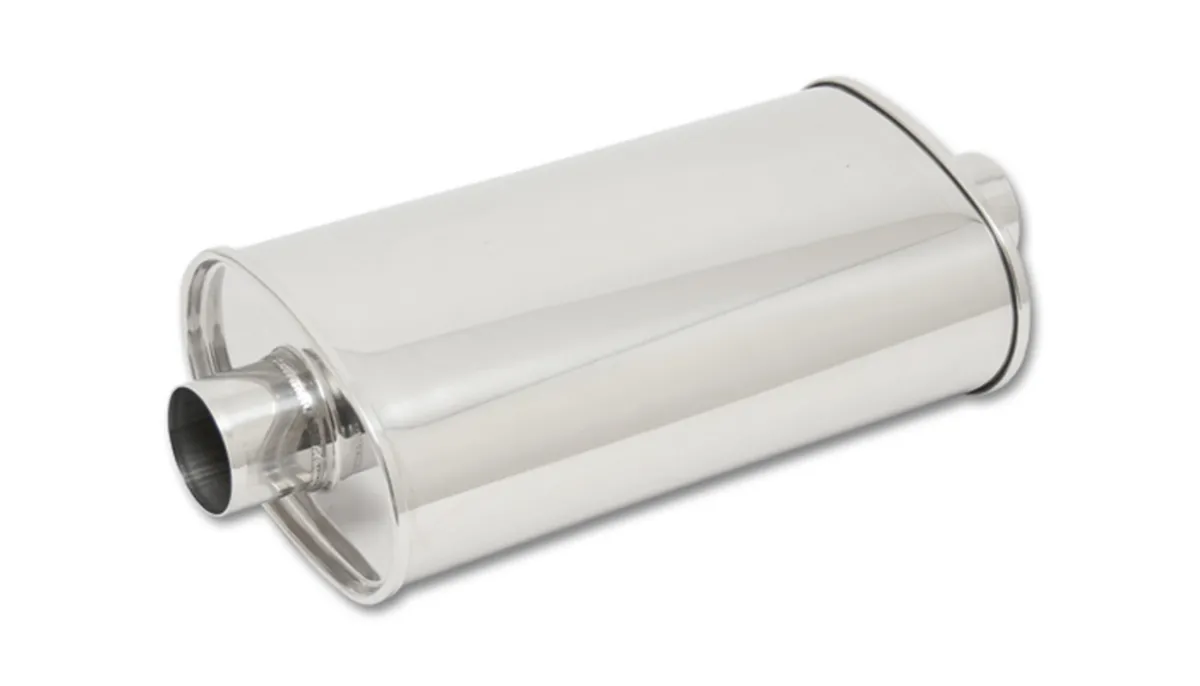 STREETPOWER Oval Muffler; Oval; 2.75 in. Inlet ID; 5 in. H; 9 in. W; 15 in. Body L; 20 in. Overall L; 2.75 in. OD; Center/Center Location; product image