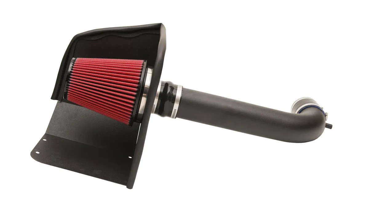 Cold Air Intake Kit; Incl. Open Element Filter Box w/Metal Air Duct/DryTech 3D Synthetic Filter/Connectors/Clamps; product image