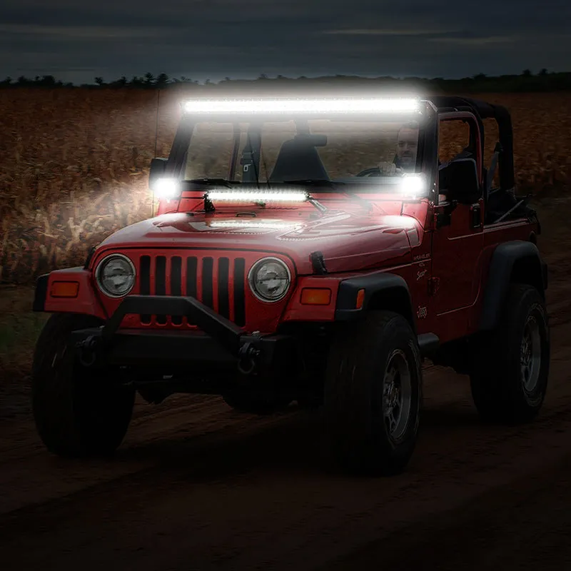 50'' Light Bar & 2 Pods Work Lights & All Brackets Kit for 1997-2006 Jeep Wrangler TJ product image
