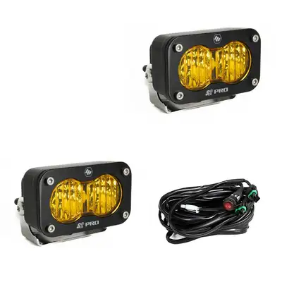 Baja Designs s2 Pro Black LED Auxiliary Light Pod Pair(Wide Cornering;amber)