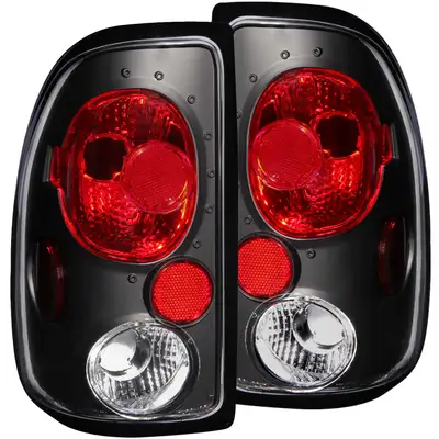 ANZO USA Tail Light Assembly; Clear Lens; Black Housing; Pair;