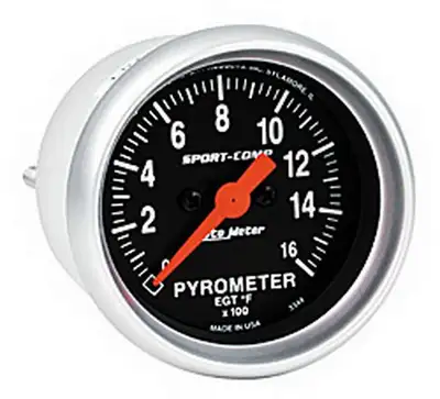 AutoMeter Gauge, Pyrometer (EGT), 2 1/16", 1600?F, Digital Stepper Motor, Sport-Comp
