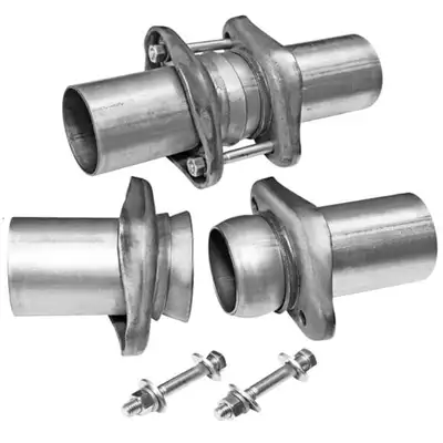 Flowmaster Header Collector Ball Flange Kit, 2.50" To 2.50", Requires Welding, 16 Gauge Aluminized Steel: 1 pr