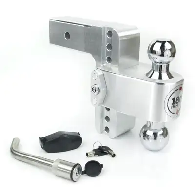 Weigh Safe 180 Hitch Chrome Plated 6in Drop Hitch With 2in Shank (10k/12.5k Grwr) With Ws05keyed Alike
