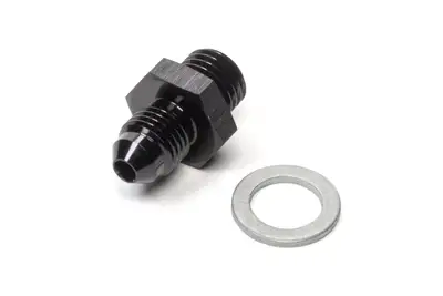 Vibrant Performance Straight AN to Metric Adapter Fitting; -4AN; M12x1.5 Metric Size; 6061 Aluminum; Black Anodized;