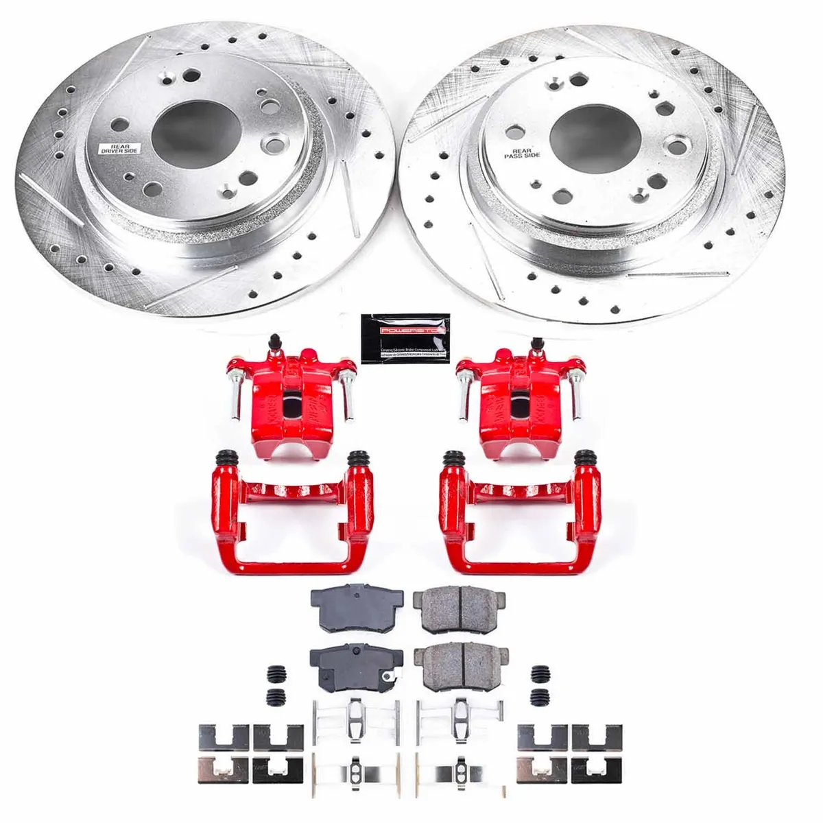 Z23 Evolution Sport Upgrade Kit: Drilled/Slotted Rotors; Carbon-Fiber Ceramic Pads; Powder Coated Calipers product image