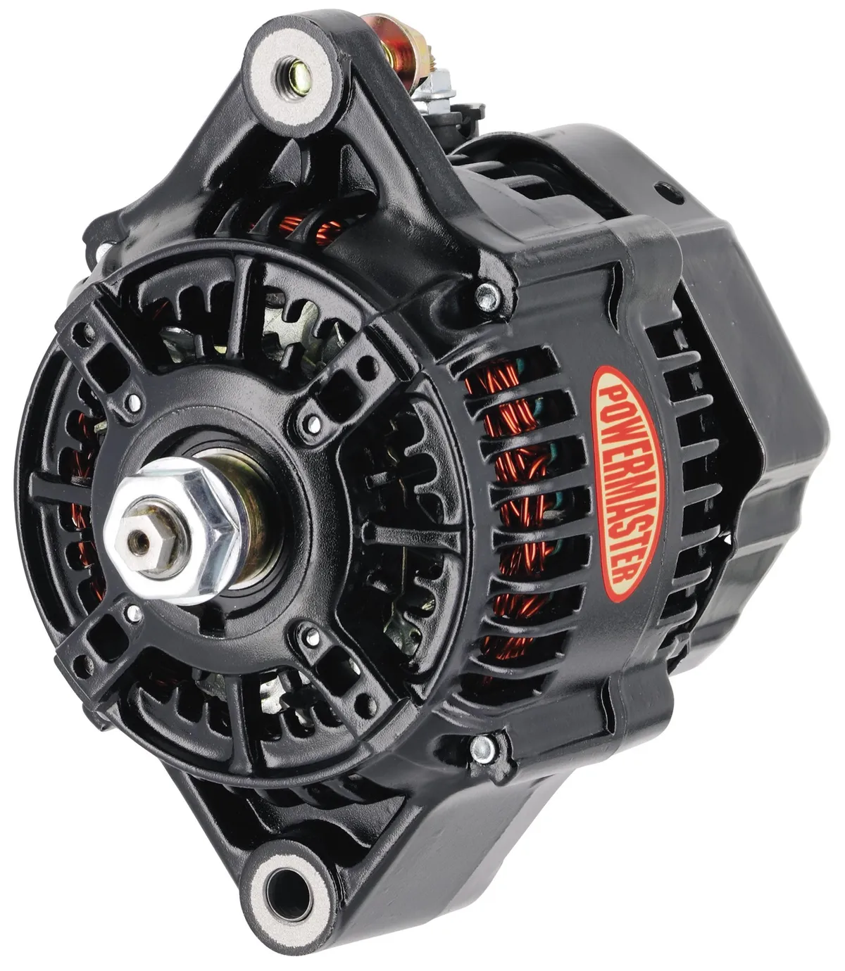 Racing Alternator; 118mm; Denso Style; 150 Amp; 60 Idle; 16 Volt; w/o Pulley; Black; product image