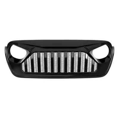 AMERICAN MODIFIED Vader Grille W/ Mesh - Glossy Black For 18+ Jeep Wrangler JL & Gladiator JT W/O Trailcam