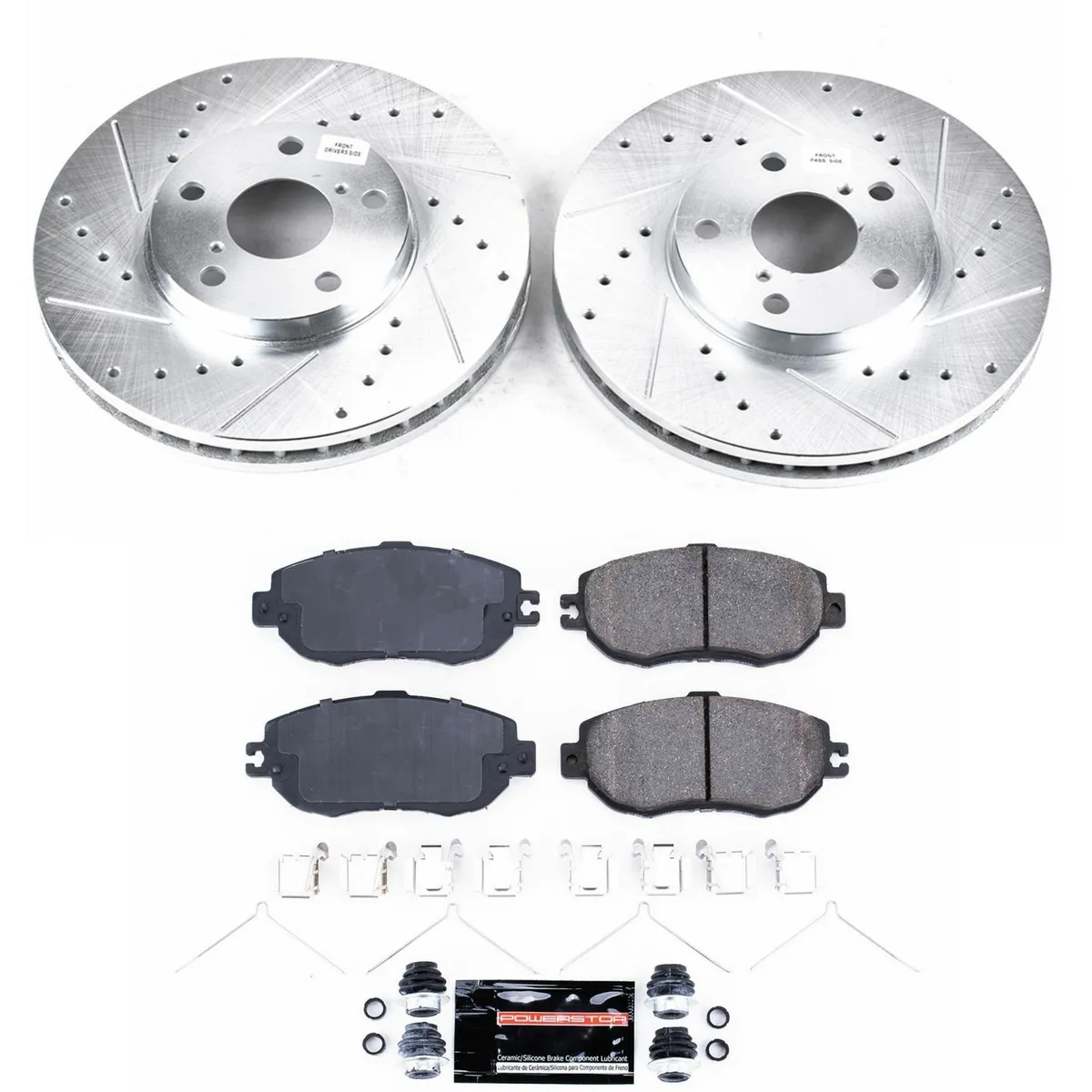 Z23 Evolution Sport Upgrade Kit: Drilled/Slotted Rotors; Carbon-Fiber Ceramic Pads W/Hardware; Pad Sensors product image