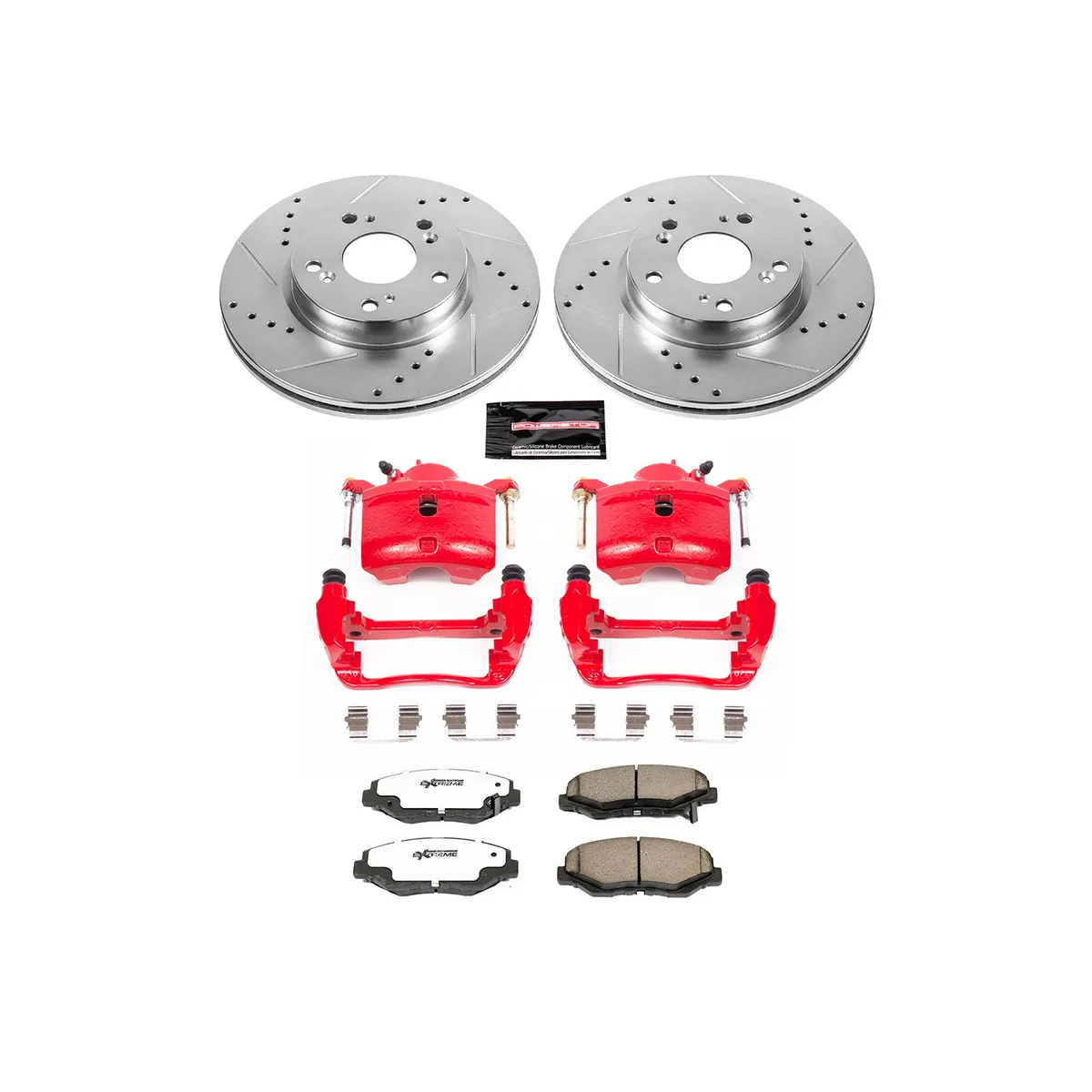 Z26 Street Warrior Upgrade Kit: Drilled/Slotted Rotors; Carbon-Fiber Ceramic Pads; Powder Coated Calipers product image