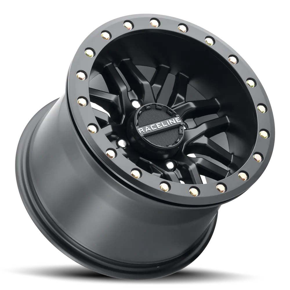Aluminum Wheels 15x7 Ryno Beadlock UTV A91B Machined Face Satin Black 10 Offset 4 on 137 Bolt Pattern 113.9 Bore Raceline product image
