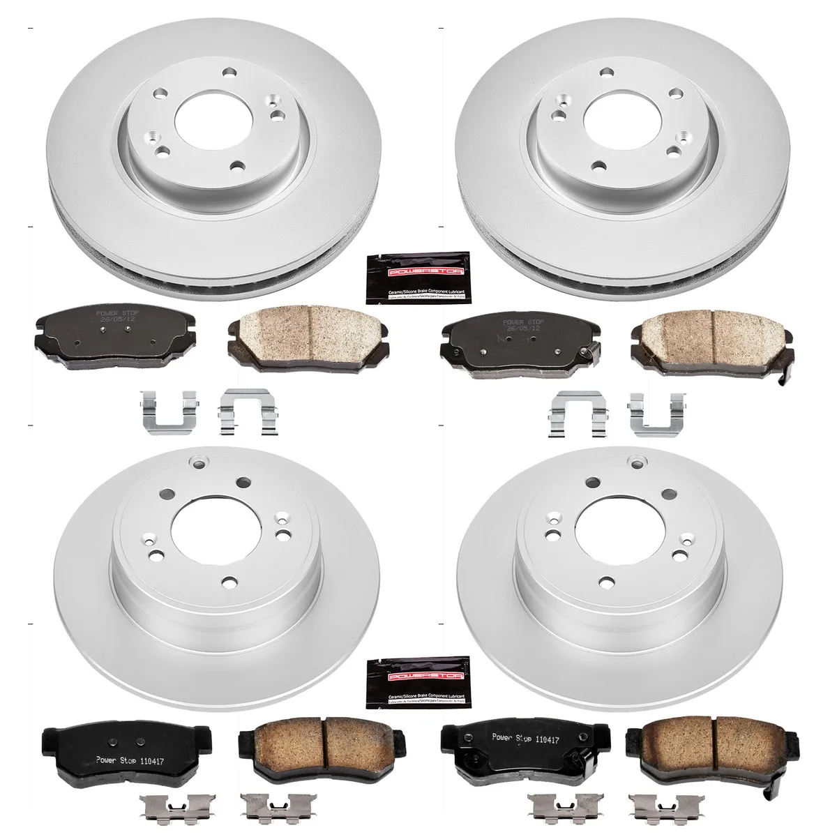 Z17 Geomet Coated Rotor Kit: Genuine Geomet Fully Coated Rotors; Ceramic Pads W/Hardware product image