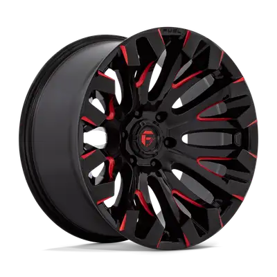 KMC Wheels Fuel Wheels | Quake | Gloss Black Milled Red Tint