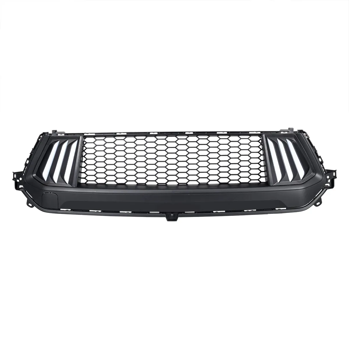 American Modified Amfmca00105 Knife Style Front Upper Grille With LED DRL And Turn Signals - Matte Black product image