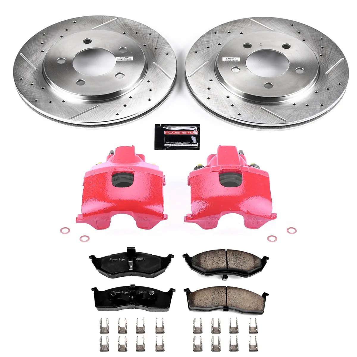 Z23 Evolution Sport Upgrade Kit: Drilled/Slotted Rotors; Carbon-Fiber Ceramic Pads; Powder Coated Calipers product image