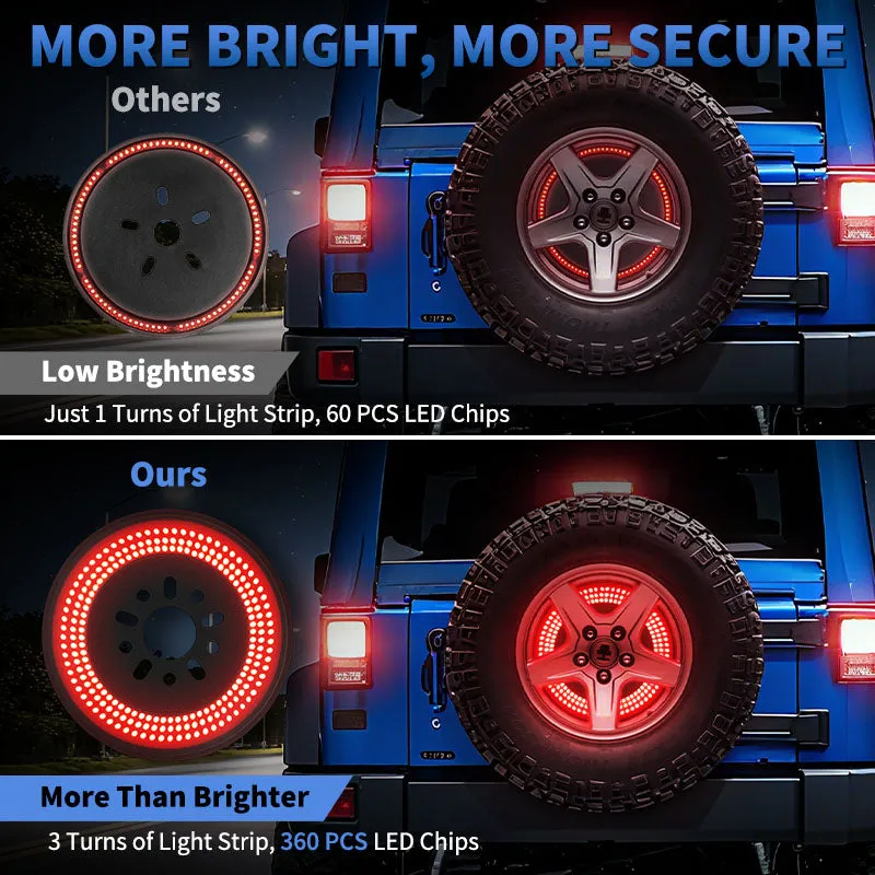 Full-Surface LED Jeep Spare Tire Light with Brake & Reverse Function for Wrangler JK product image