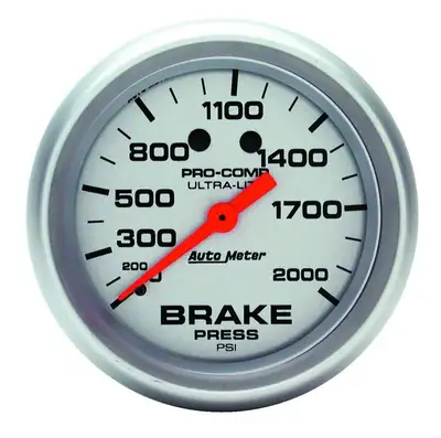 AutoMeter Gauge, Brake Pressure, 2 5/8", 2000psi, Mechanical, Ultra-Lite
