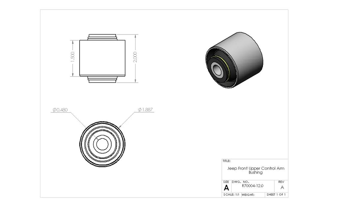 Jeep Control Arm Bushing 2" Width 12mm product image