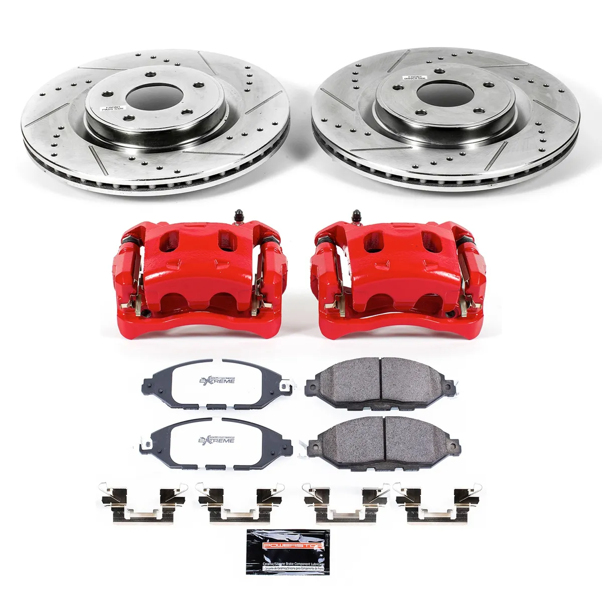 Z36 Truck/Tow Upgrade Kit: Drilled/Slotted Rotors; Carbon-Fiber Ceramic Pads; Powder Coated Calipers product image