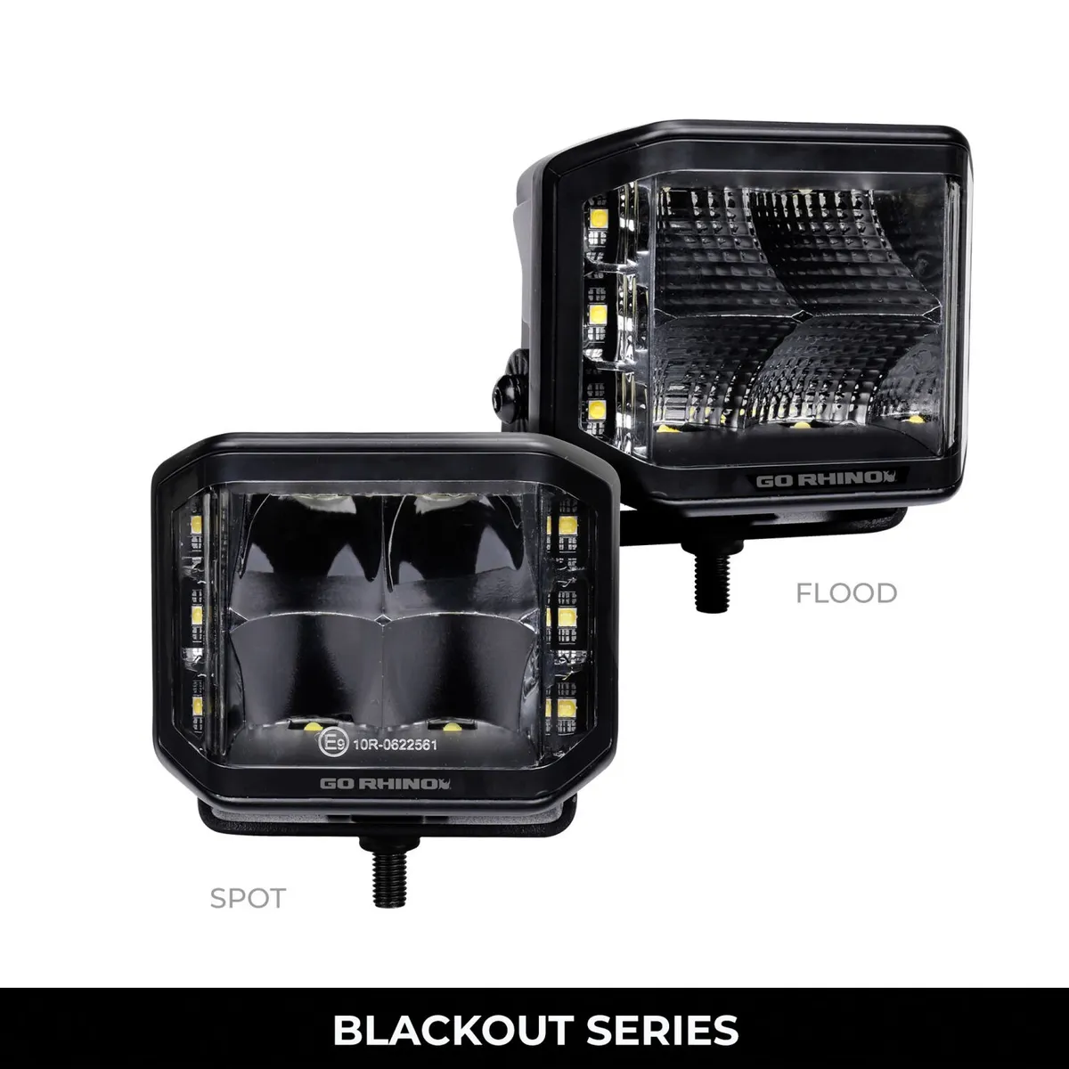 go Rhino 750700321scs Blackout Series - Sideline 4x3 LED Cube Spot Lights, Pair product image