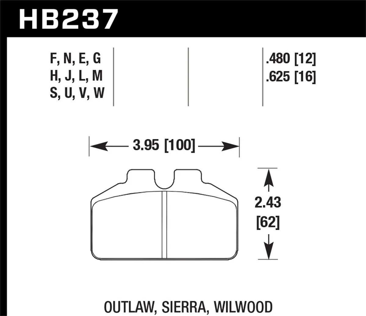 DTC-30 Disc Brake Pad; 0.625 Thickness; Fits Wilwood BB; AP Racing; Outlaw; product image