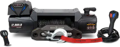 Road Armor Electric Winch; w/Synthetic Rope; 12000 lbs; Non-integrated 12V DC;