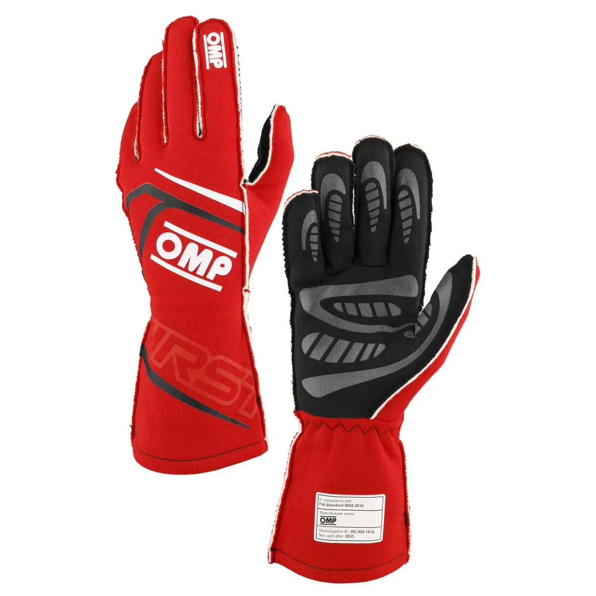 OMP Racing INC First Gloves Fia 8856-20 18 My2025 Red Sz. l