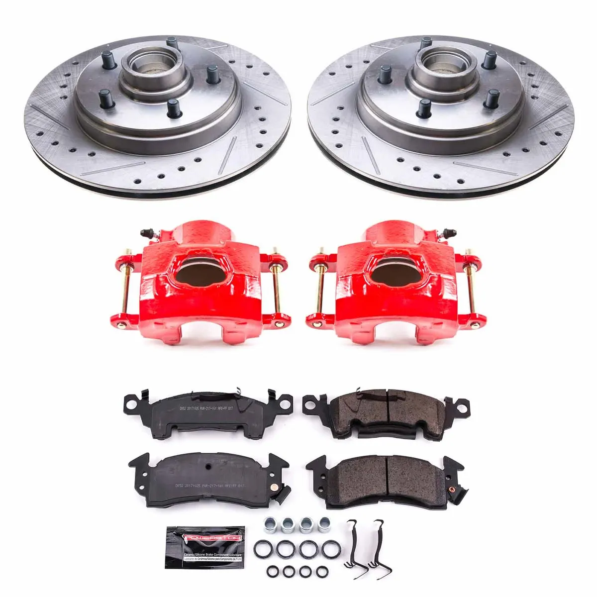 Z23 Evolution Sport Upgrade Kit: Drilled/Slotted Rotors; Carbon-Fiber Ceramic Pads; Powder Coated Calipers product image