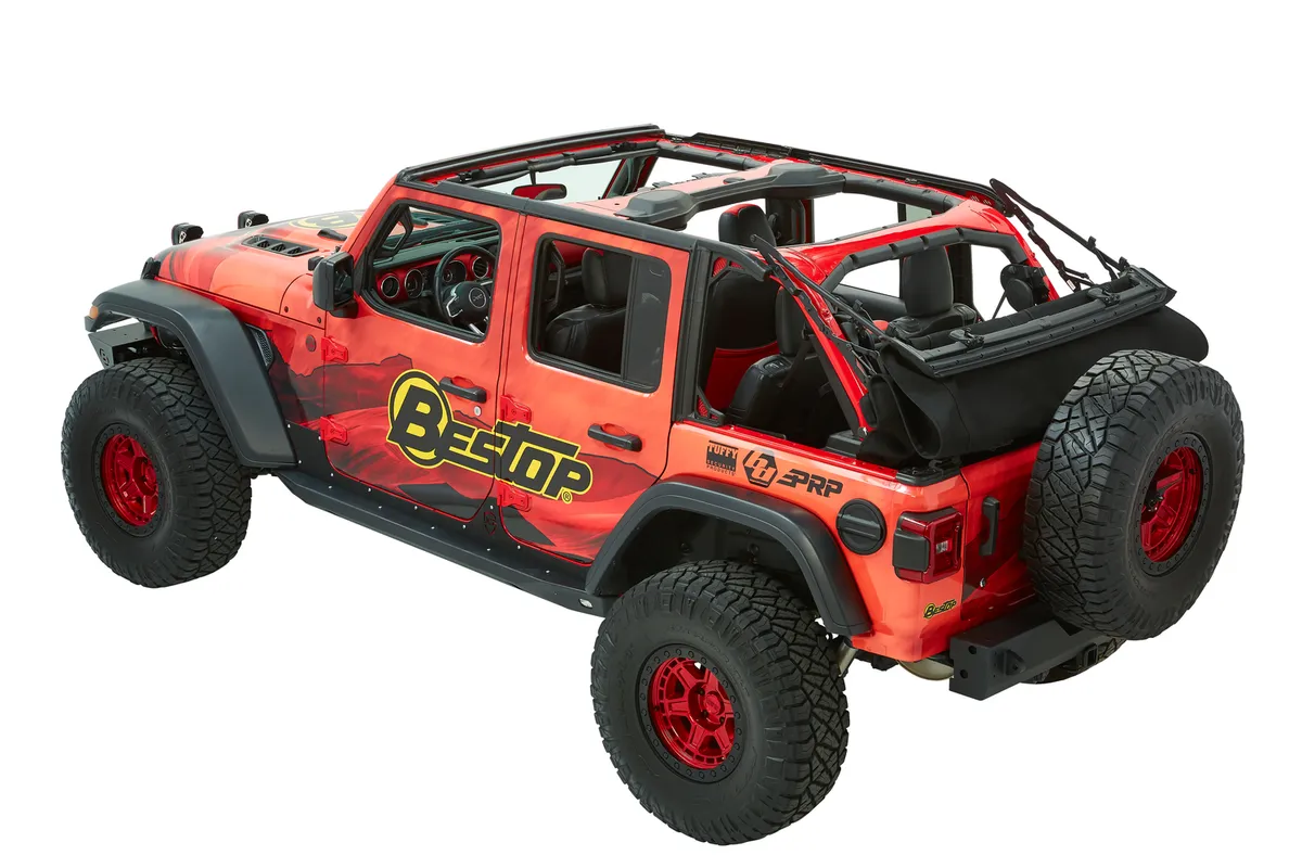 Trektop Ultra Slantback Soft Top For Jeep 2018-Current Wrangler JL 4 Door Black Bestop product image