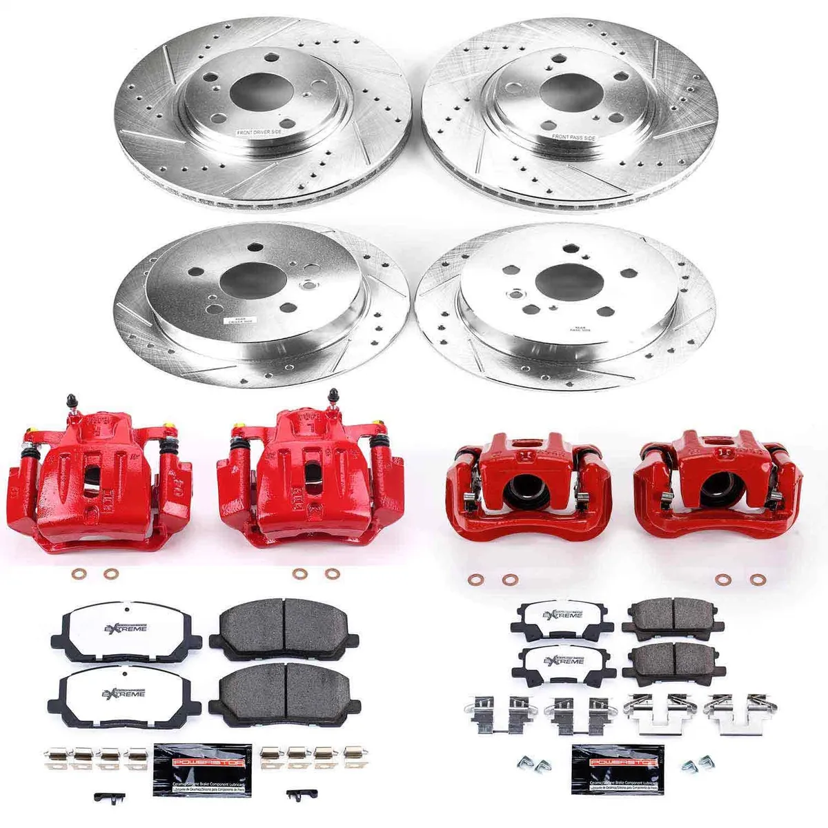 Z36 Truck/Tow Upgrade Kit: Drilled/Slotted Rotors; Carbon-Fiber Ceramic Pads; Powder Coated Calipers product image