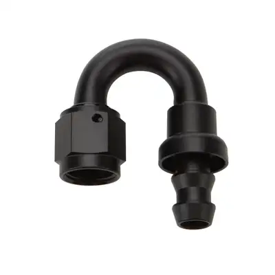 Allstar Performance Pushlock Hose End Black 180 Deg Elbow -10