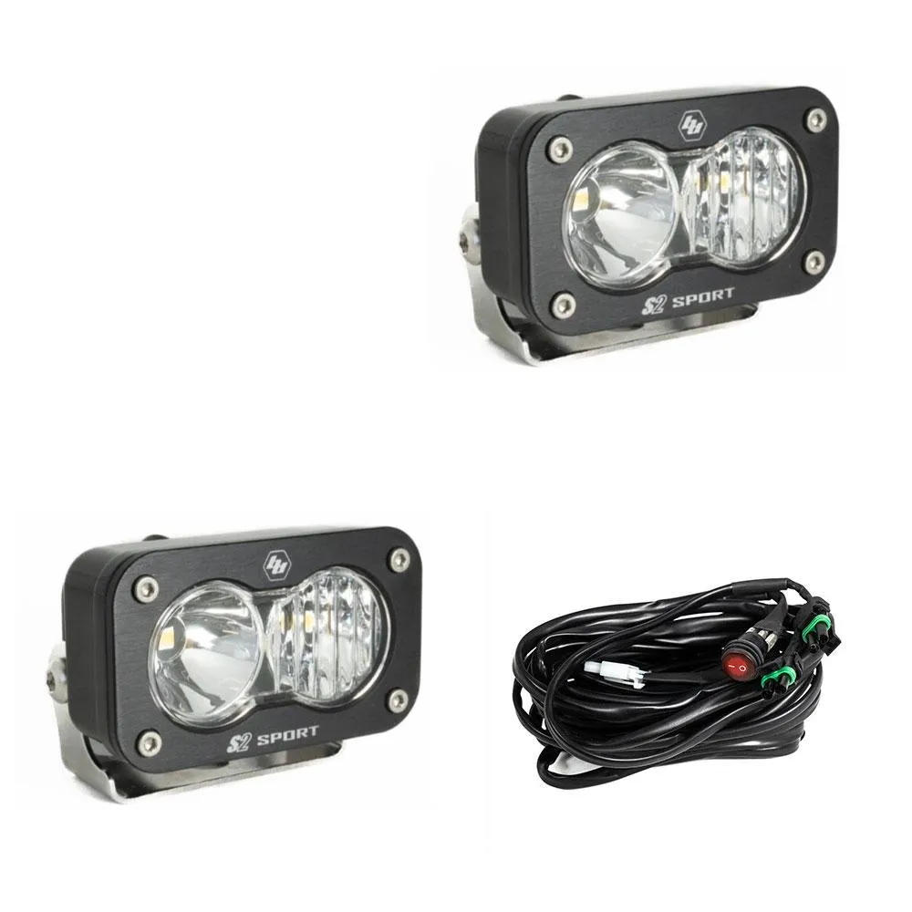 Baja Design S2 Sport Black LED Auxiliary Light Pod Pair - Universal (Choose Color/Pattern) product image