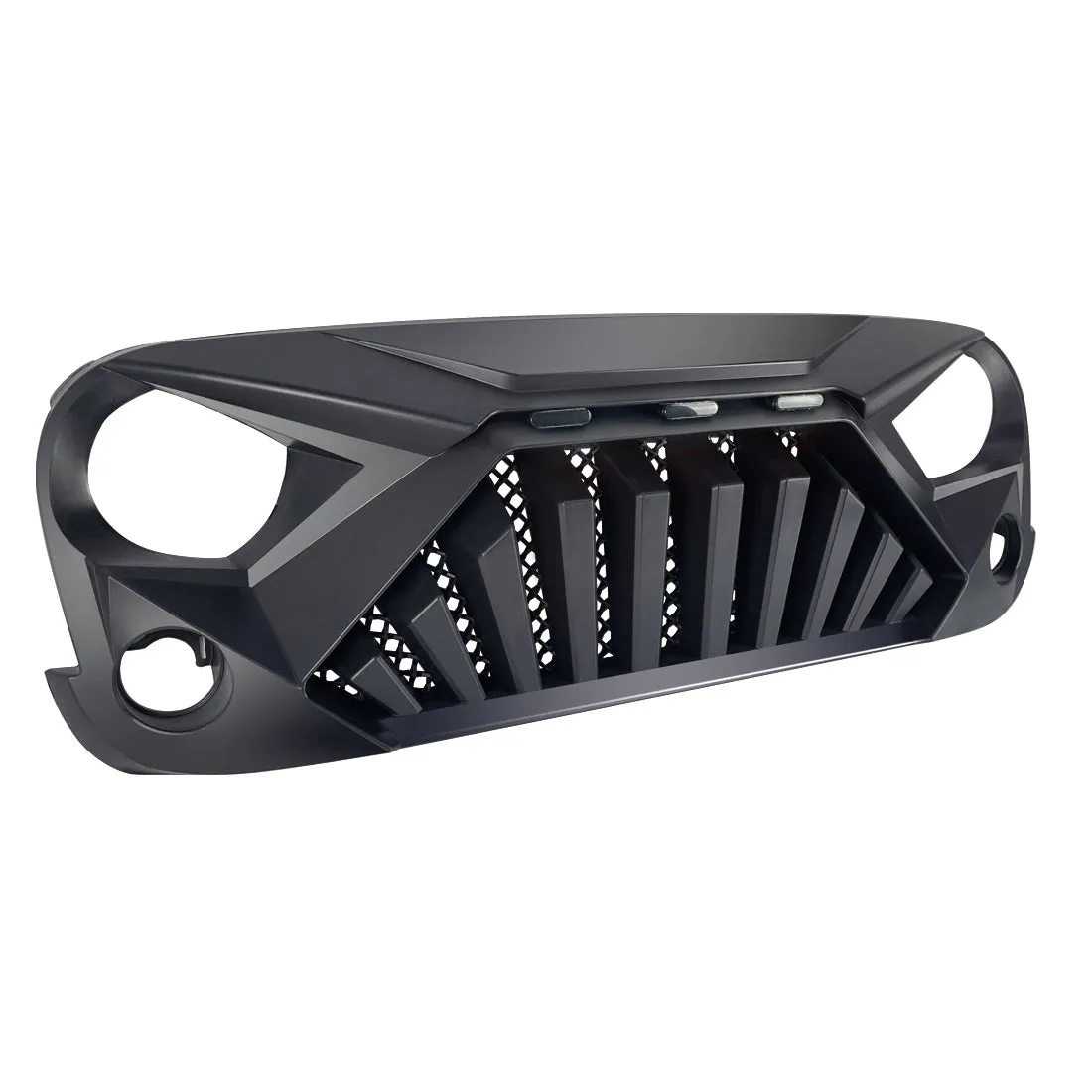 Goliath Grille W/ Amber LED Running Light - Matte Black For 07-18 Jeep Wrangler JK product image