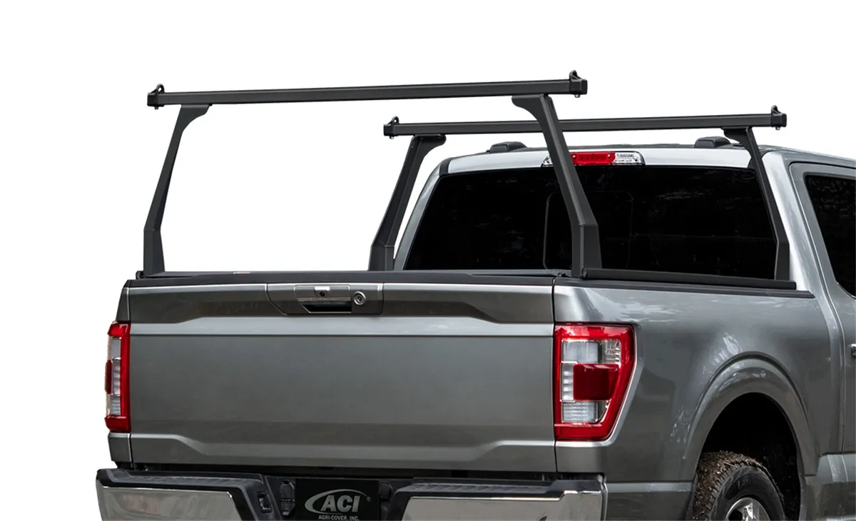 ADARAC™ Aluminum Truck Bed Rack System; Matte Black Finish; Single Rail; product image