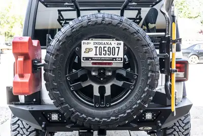 LoD Offroad JL Destroyer Spare Tire License Plate Relocation Kit (Black Powder Coated)