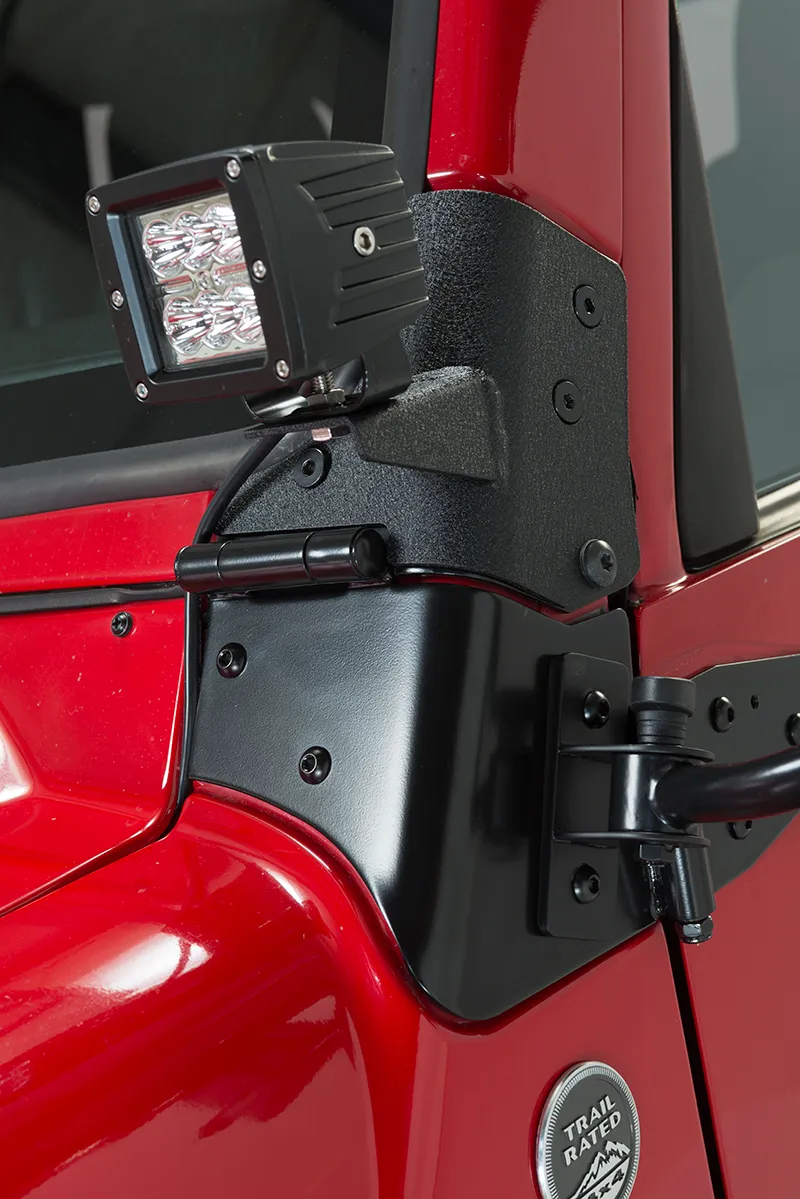 Jeep TJ Windshield Hinge Pair 97-06 Wrangler TJ Powdercoat Black Kentrol product image