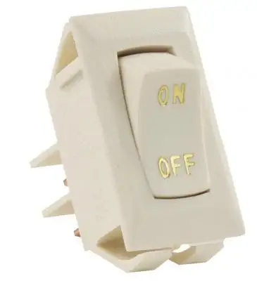 JR Products Labeled 12v On/Off Switch Ivory