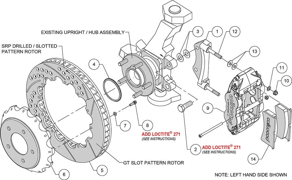 1985 - 1987 Chevrolet Forged Narrow Superlite 6R Big Brake Front Brake Kit (Hat) - 140-11918 product image