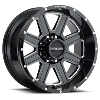 Raceline Wheels Aluminum Wheels 20x10 Hostage 940M Milled Gloss Black -19 Offset 6 on 135 Bolt Pattern 87.1 Bore Raceline