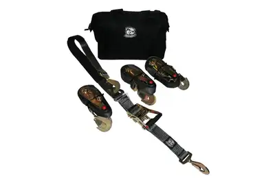 Bulldog Winch Set Of 4 2in X 10ft Ratcheting Axle Straps Breaking Strength And 3335 Lb