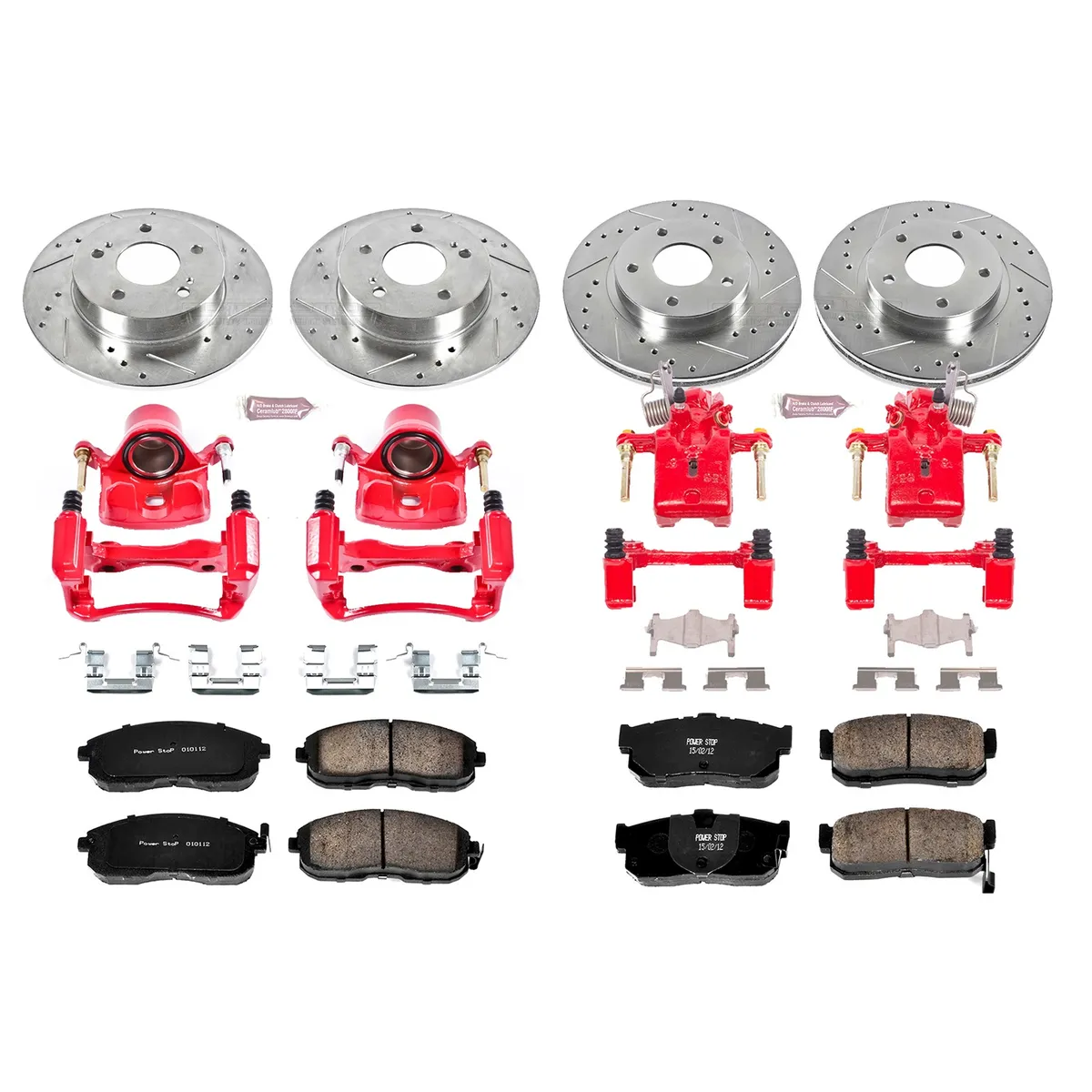 Z23 Evolution Sport Upgrade Kit: Drilled/Slotted Rotors; Carbon-Fiber Ceramic Pads; Powder Coated Calipers product image