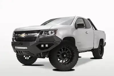 Fab Fours Vengeance Front Bumper; 2 Stage Black Powder Coated; No Guard;