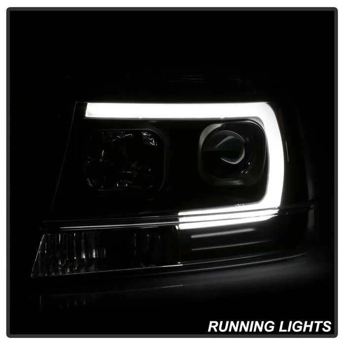 ( Spyder Signature ) Jeep Grand Cherokee 99-04 Version 2 Light Bar Projector Headlights - Black product image