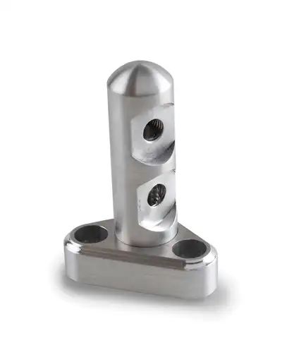Lokar Throttle Cable Bracket; Double Stud For Throttle/Cruise Control Cables; 3 in. Linkage Cam; Brushed Finish;