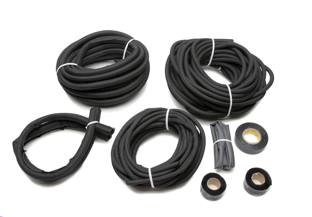 Classic Braid Chassis Kit; Incl. 1/8 - 1 in. Size Self-Wrapping Split Braided Wiring Looms/1/2-3/8 in. Size Heat Shrink/Tie Wraps/Electrical Tape/[2]Stretch And Seal Tape; product image