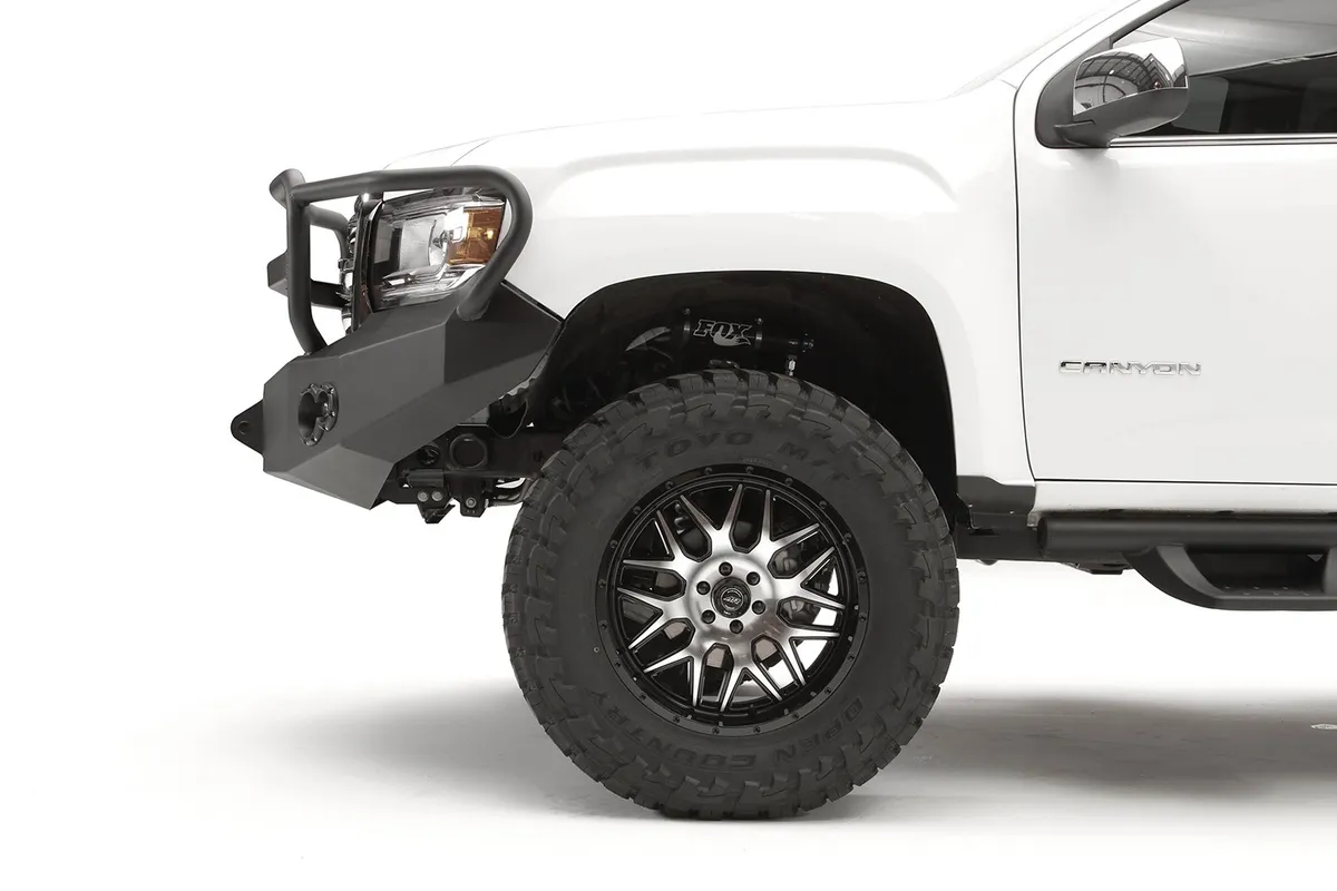 Premium Winch Front Bumper; 2 Stage Black Powder Coated; w/Full Guard; product image