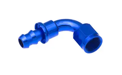 Redhorse Performance 04 90 Degree An/Jic Hose End Push Lock Blue